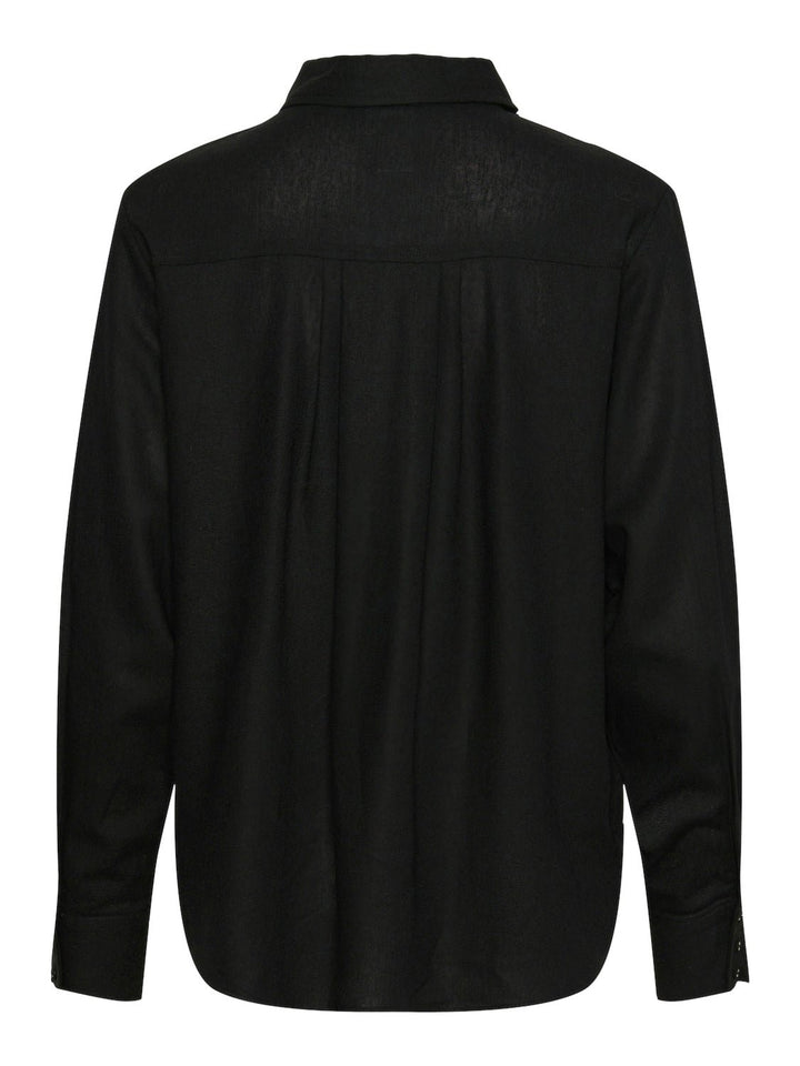 Yasflaxy Ls Linen Shirt Black | Skjorter og bluser | Smuk - Dameklær på nett