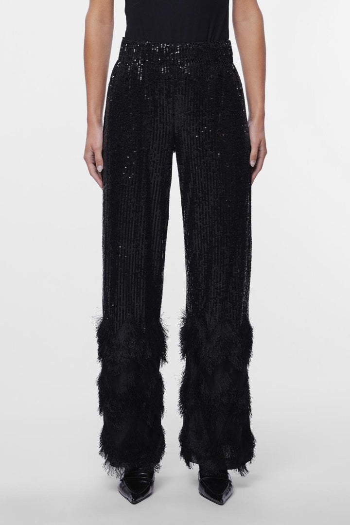 Yasflow Sequin Hw Wide Pants Black | Bukser | Smuk - Dameklær på nett