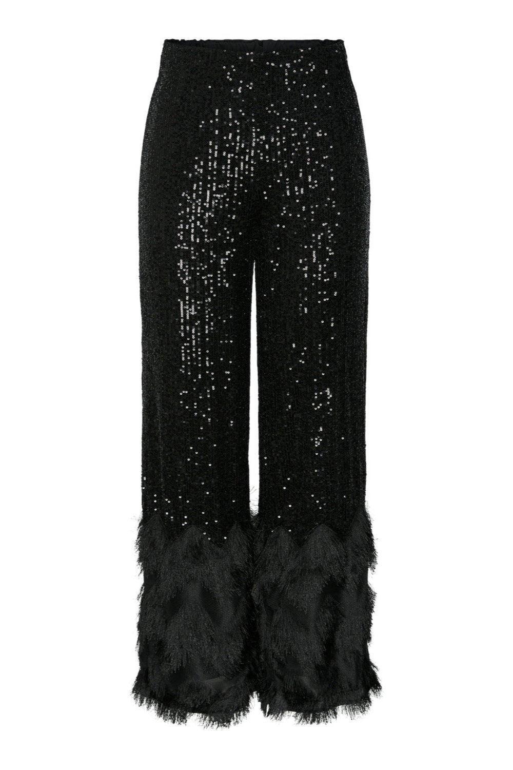 Yasflow Sequin Hw Wide Pants Black | Bukser | Smuk - Dameklær på nett