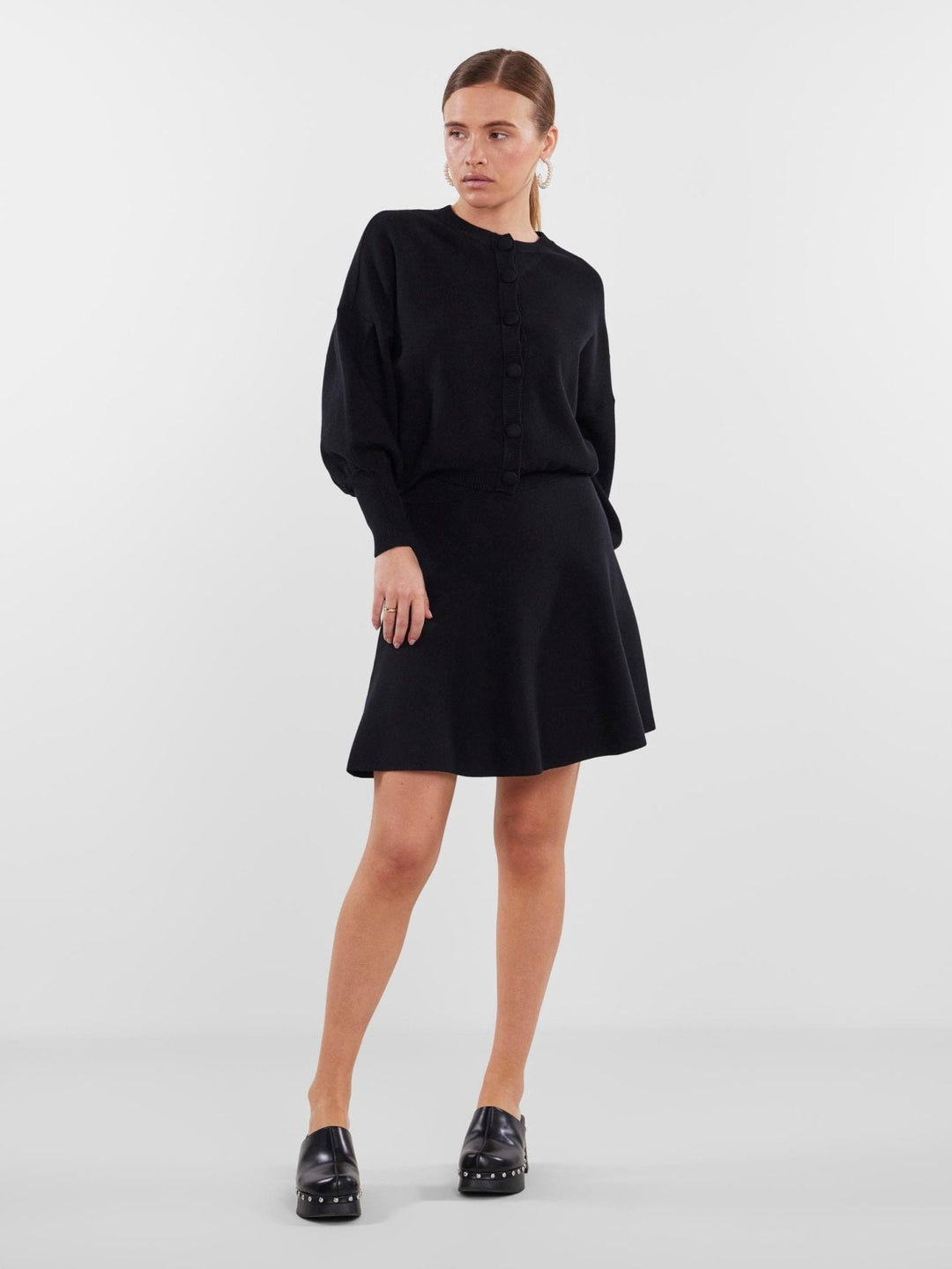 Yasfonny Hw Knit Skirt Black | Skjørt | Smuk - Dameklær på nett