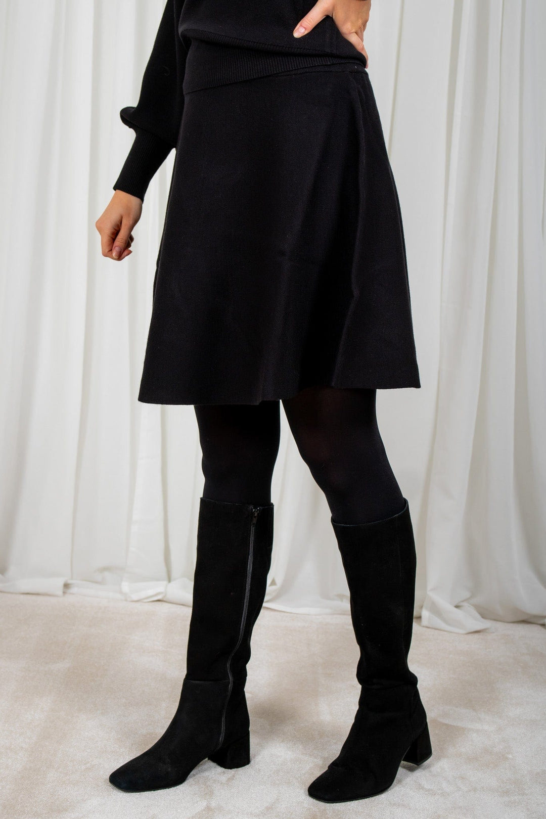 Yasfonny Hw Knit Skirt Black | Skjørt | Smuk - Dameklær på nett