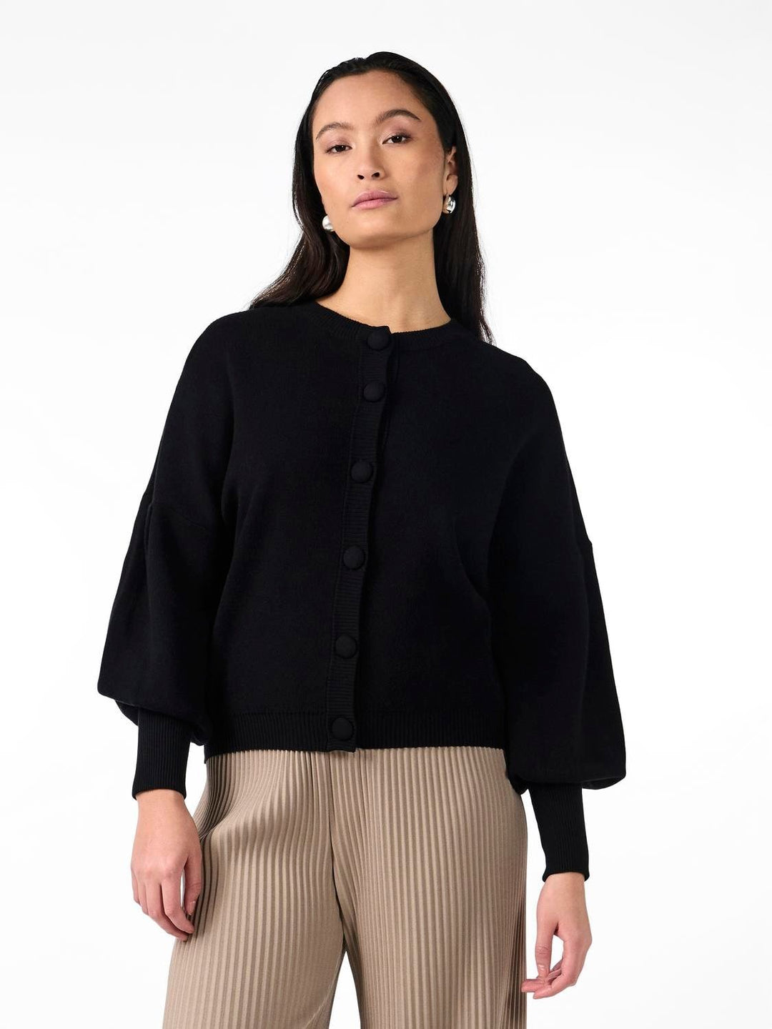 Yasfonny Ls Knit Cardigan Black | Genser | Smuk - Dameklær på nett