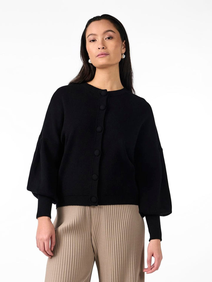 Yasfonny Ls Knit Cardigan Black | Genser | Smuk - Dameklær på nett