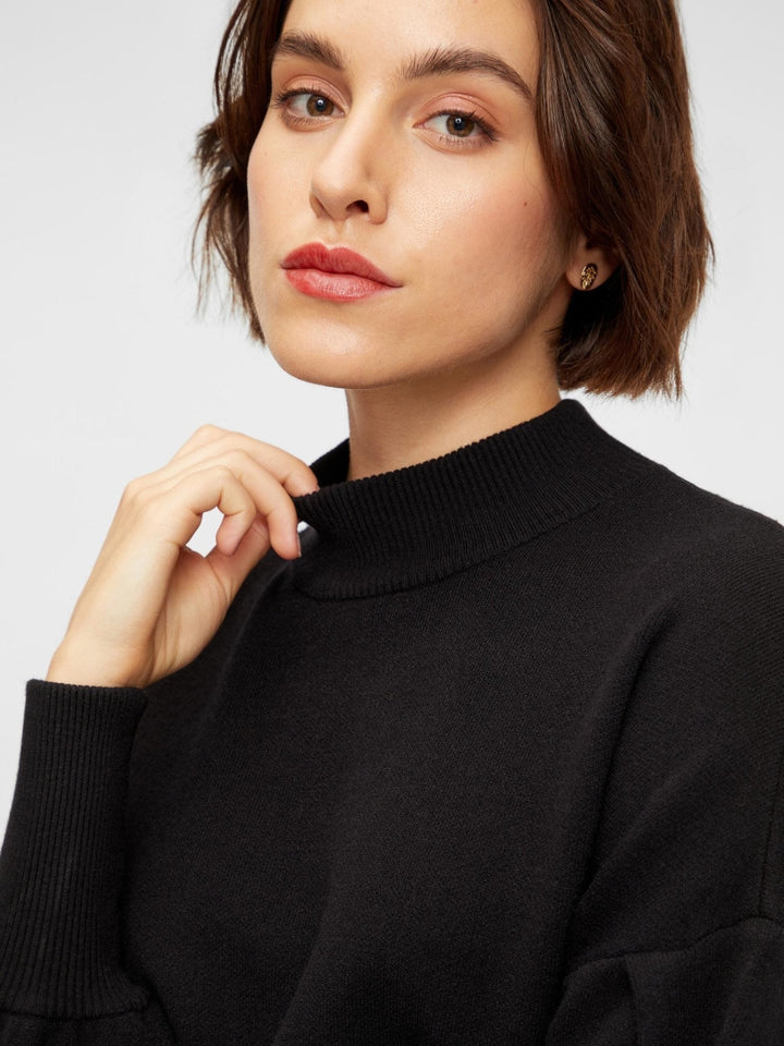 Yasfonny Ls Knit Pullover Black | Genser | Smuk - Dameklær på nett