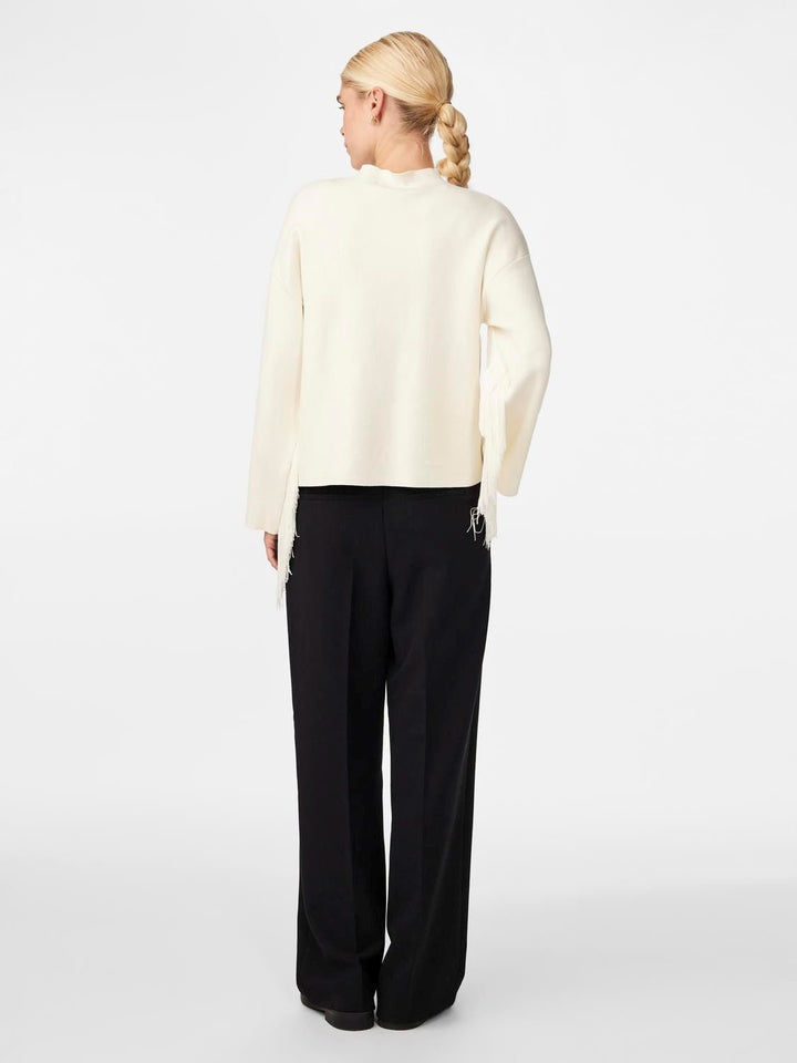 Fringa Ls O-Neck Knit Pullover  Birch