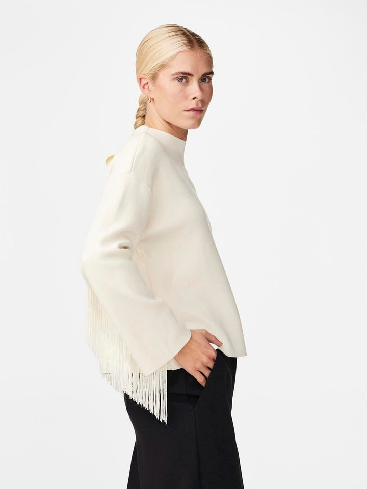 Fringa Ls O-Neck Knit Pullover  Birch