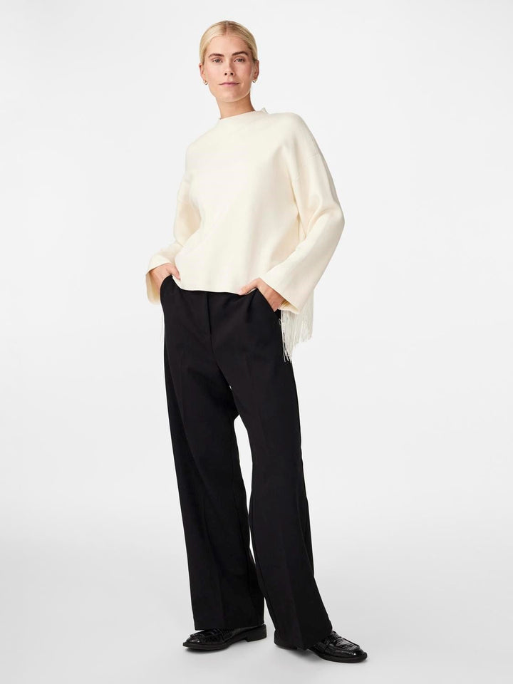 Fringa Ls O-Neck Knit Pullover  Birch