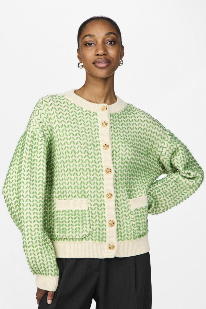 Yasgea Ls Knit Cardigan Birch Medium Green | Genser | Smuk - Dameklær på nett