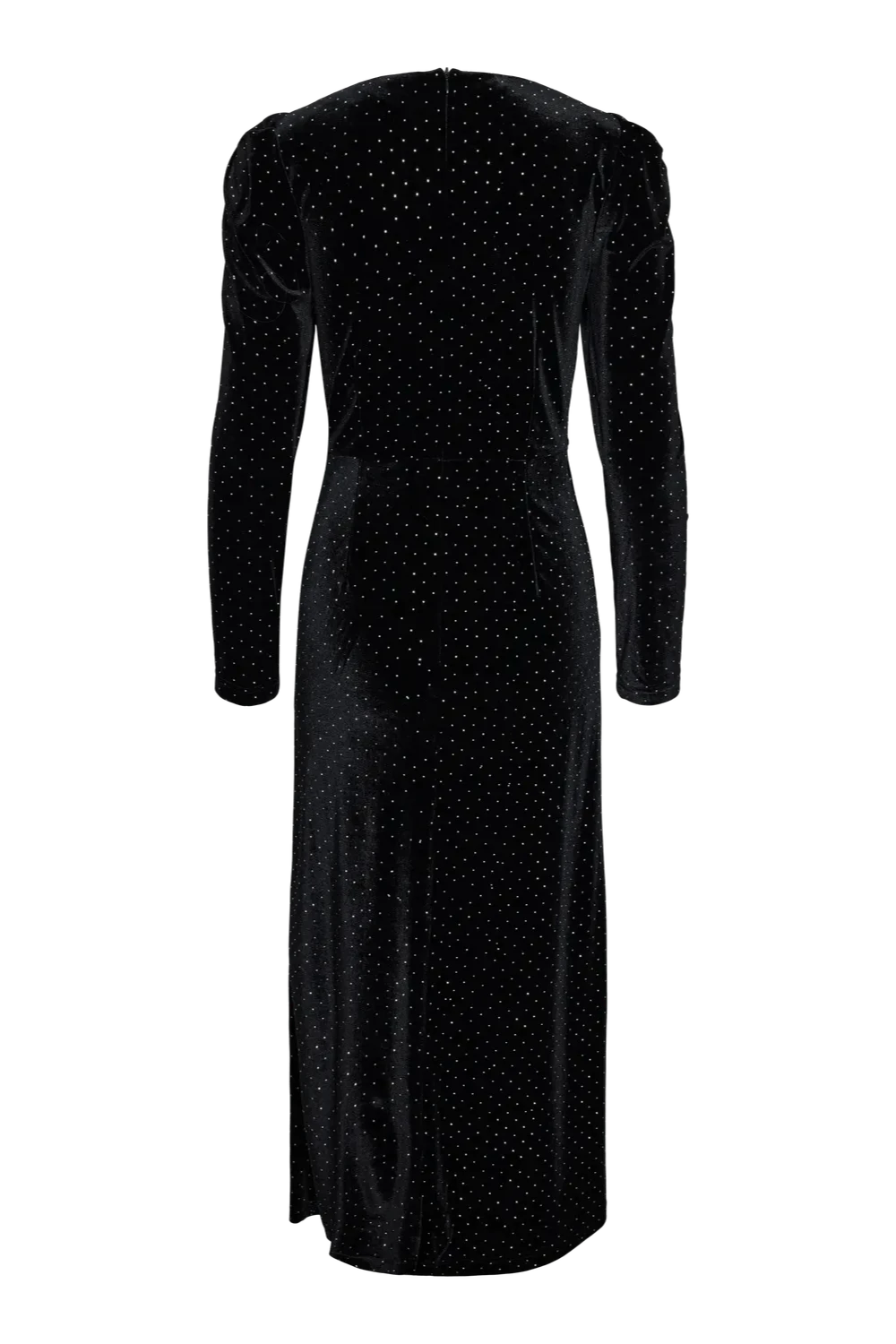 Yashella Ls Velour Midi Dress Black Rhinestones | Kjoler | Smuk - Dameklær på nett