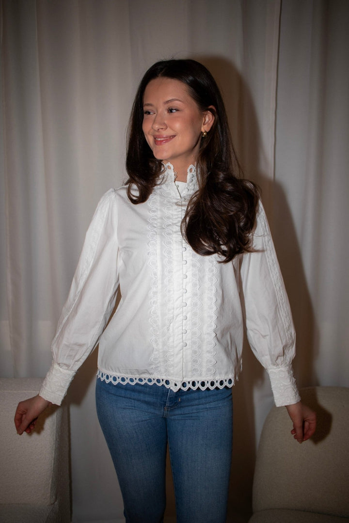 Yasjane Ls Shirt Star White | Skjorter og bluser | Smuk - Dameklær på nett