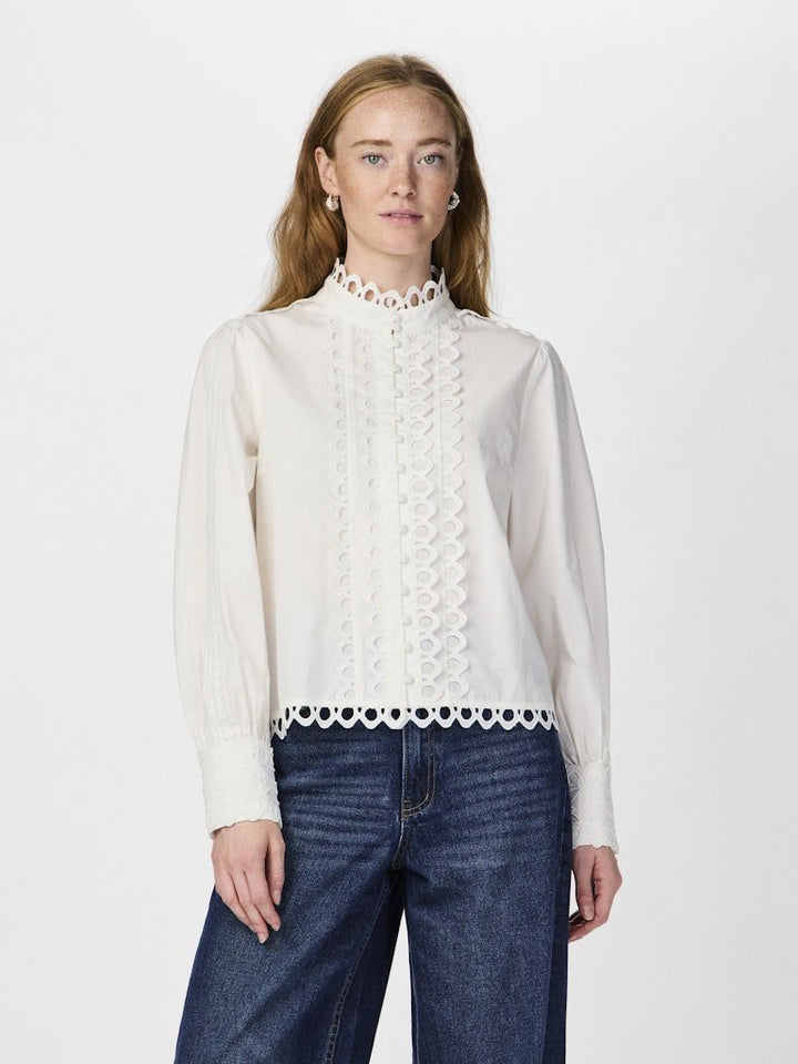 Yasjane Ls Shirt Star White | Skjorter og bluser | Smuk - Dameklær på nett