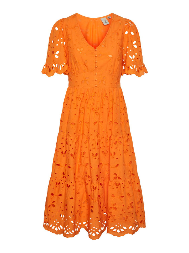 Yaskanikka 2/4 Midi Dress Vibrant Orange | Kjoler | Smuk - Dameklær på nett