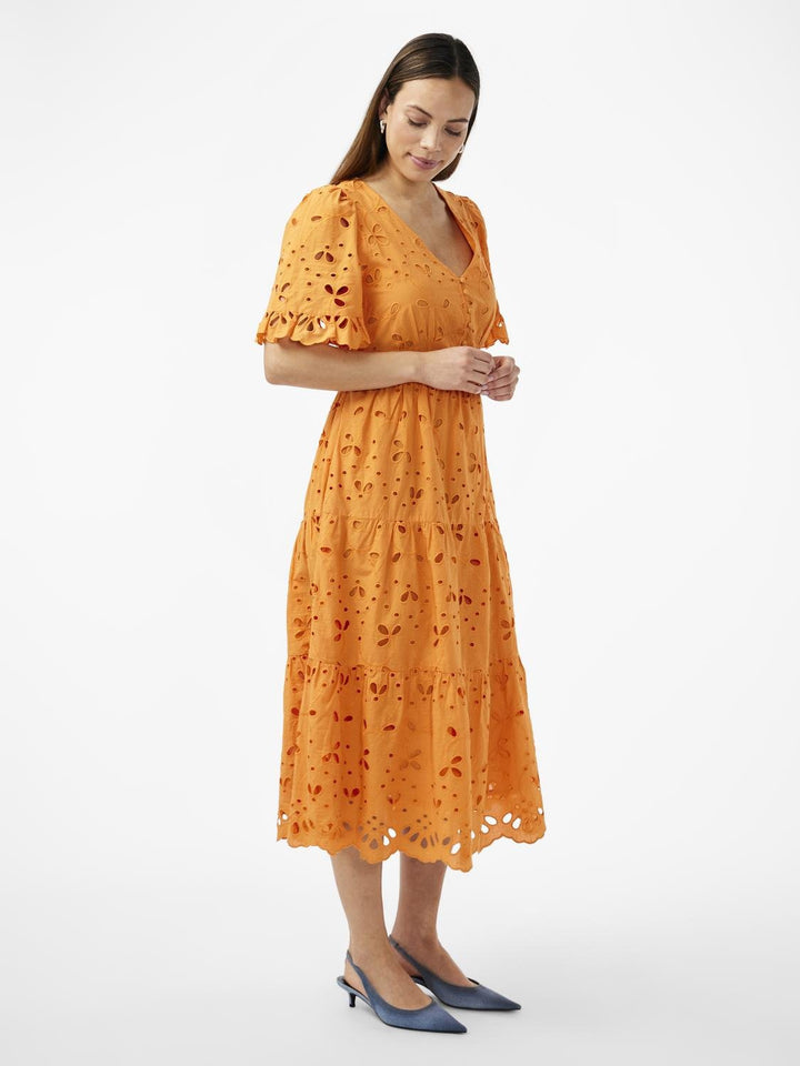 Yaskanikka 2/4 Midi Dress Vibrant Orange | Kjoler | Smuk - Dameklær på nett