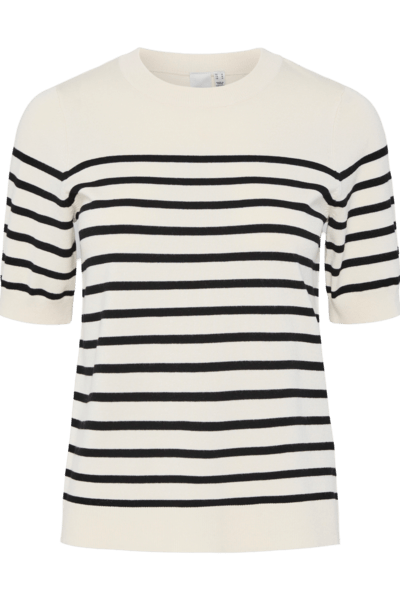 Yaslena Ss Knit Pullover Birch Black Stripes | Genser | Smuk - Dameklær på nett