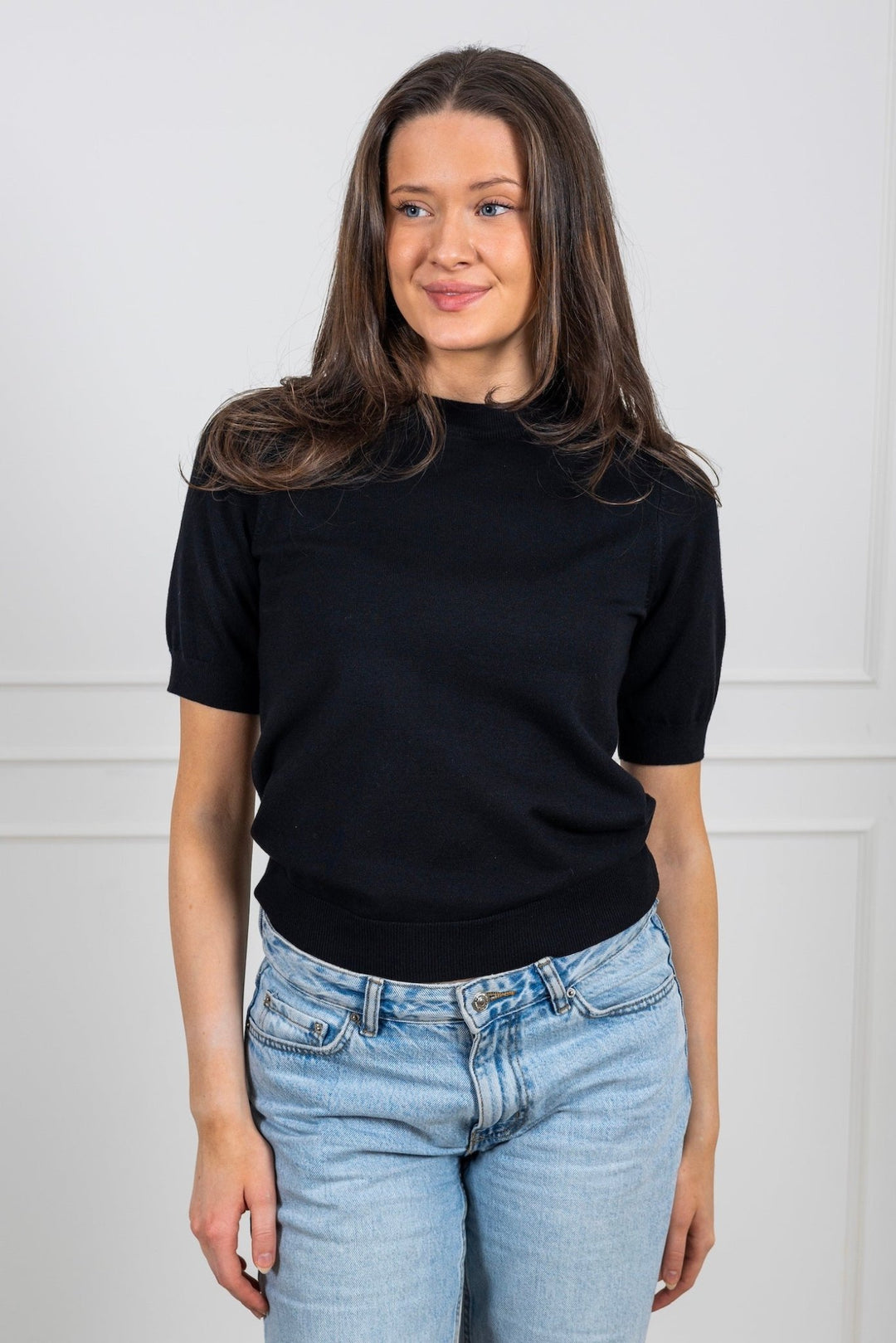 Yaslena Ss Knit Pullover Black | Genser | Smuk - Dameklær på nett