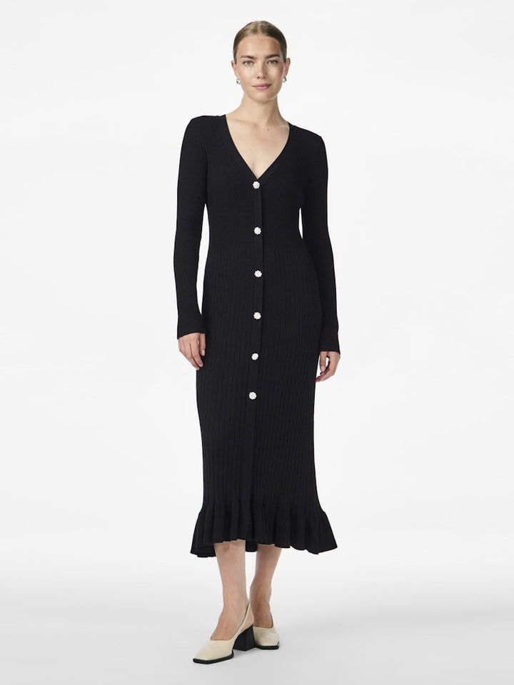 Yasmikke Ls Midi Knit Dress Black | Kjoler | Smuk - Dameklær på nett