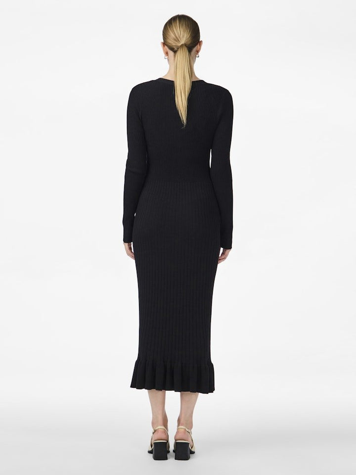 Yasmikke Ls Midi Knit Dress Black | Kjoler | Smuk - Dameklær på nett