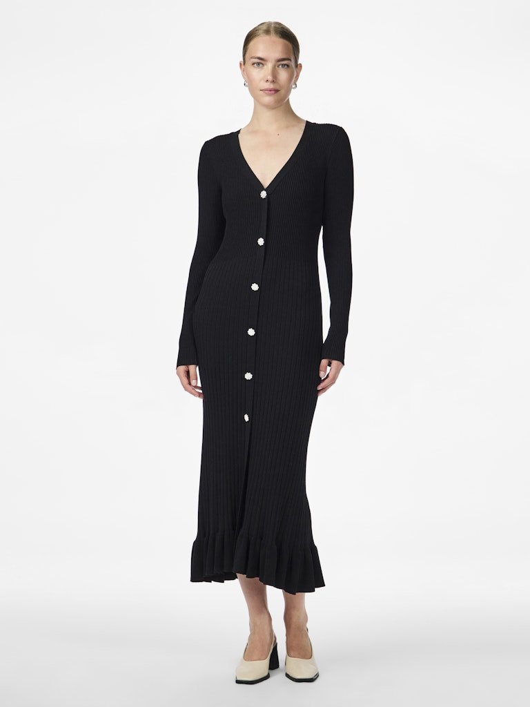 Yasmikke Ls Midi Knit Dress Black | Kjoler | Smuk - Dameklær på nett