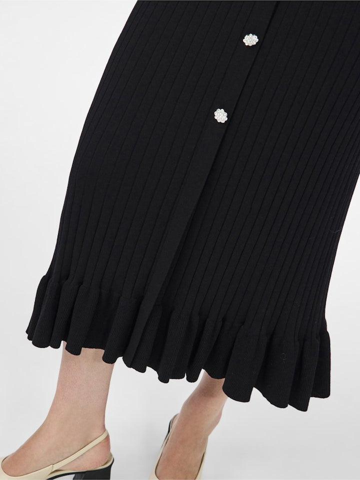 Yasmikke Ls Midi Knit Dress Black | Kjoler | Smuk - Dameklær på nett