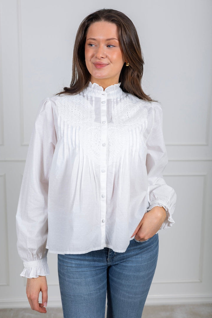 Yasmyrina Ls Shirt Star White | Skjorter og bluser | Smuk - Dameklær på nett