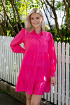 Yaspala Ls Shirt Dress  Raspberry Sorbet