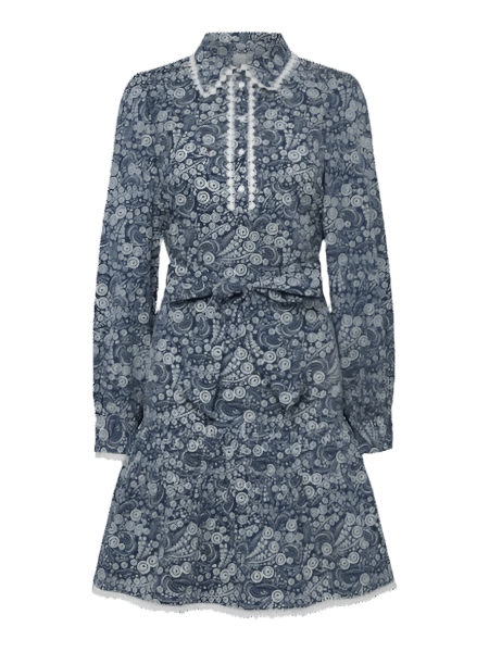 Yaspera Ls Shirt Dress Navy Blazer Pera Print | Kjoler | Smuk - Dameklær på nett