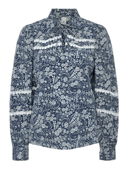 Yaspera Ls Top Navy Blazer Pera Print | Topper | Smuk - Dameklær på nett