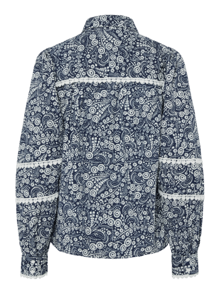 Yaspera Ls Top Navy Blazer Pera Print | Topper | Smuk - Dameklær på nett