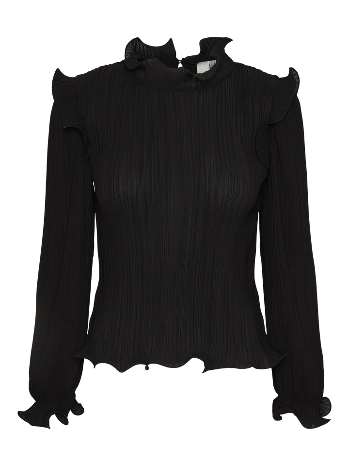 Yasphilina Ls High Neck Top Black | Topper | Smuk - Dameklær på nett