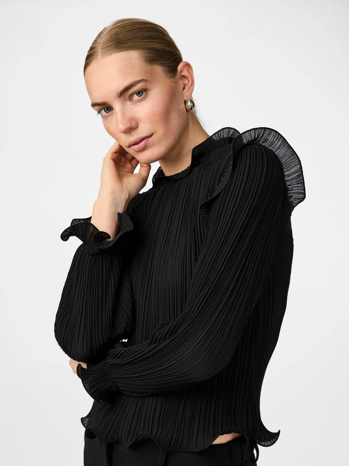 Yasphilina Ls High Neck Top Black | Topper | Smuk - Dameklær på nett