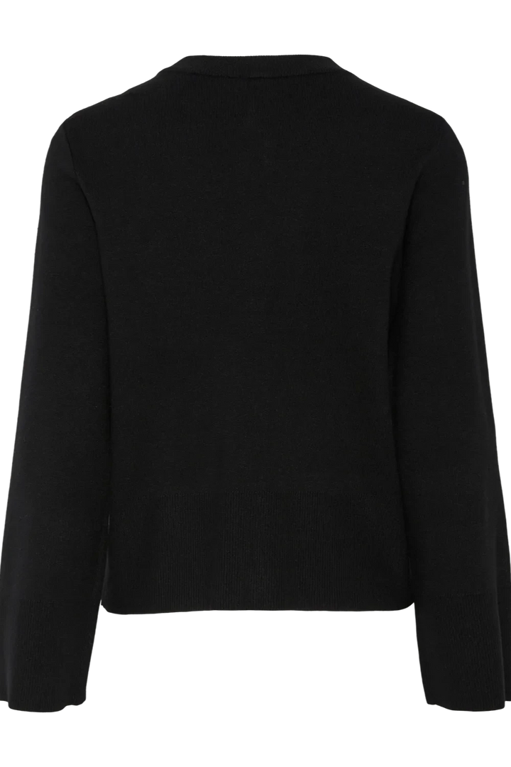 Yaspimi Ls Knit Cardigan Black | Genser | Smuk - Dameklær på nett