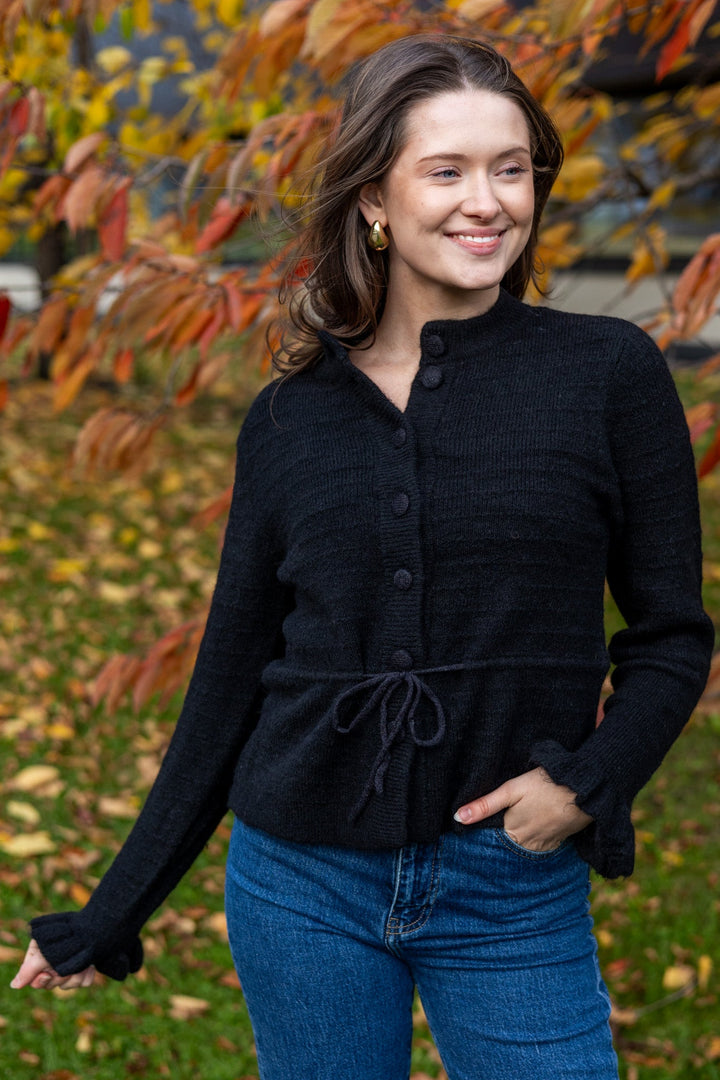 Yasthellis Ls Knit Cardigan Black | Genser | Smuk - Dameklær på nett