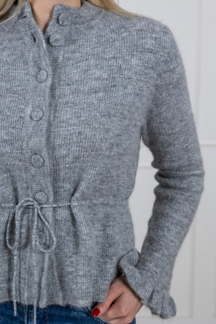 Yasthellis Ls Knit Cardigan Light Grey Melange | Genser | Smuk - Dameklær på nett