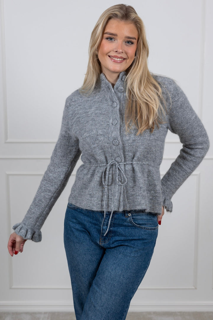 Yasthellis Ls Knit Cardigan Light Grey Melange | Genser | Smuk - Dameklær på nett