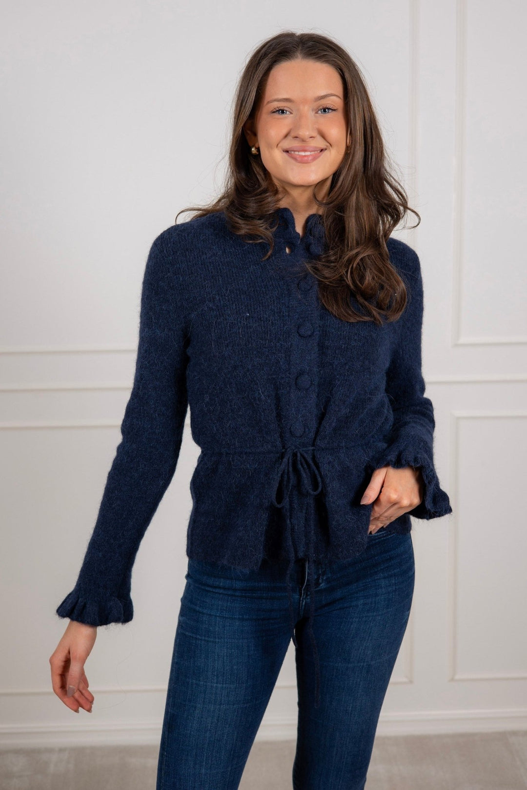 Yasthellis Ls Knit Cardigan Navy Blazer | Genser | Smuk - Dameklær på nett