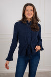 Yasthellis Ls Knit Cardigan Navy Blazer