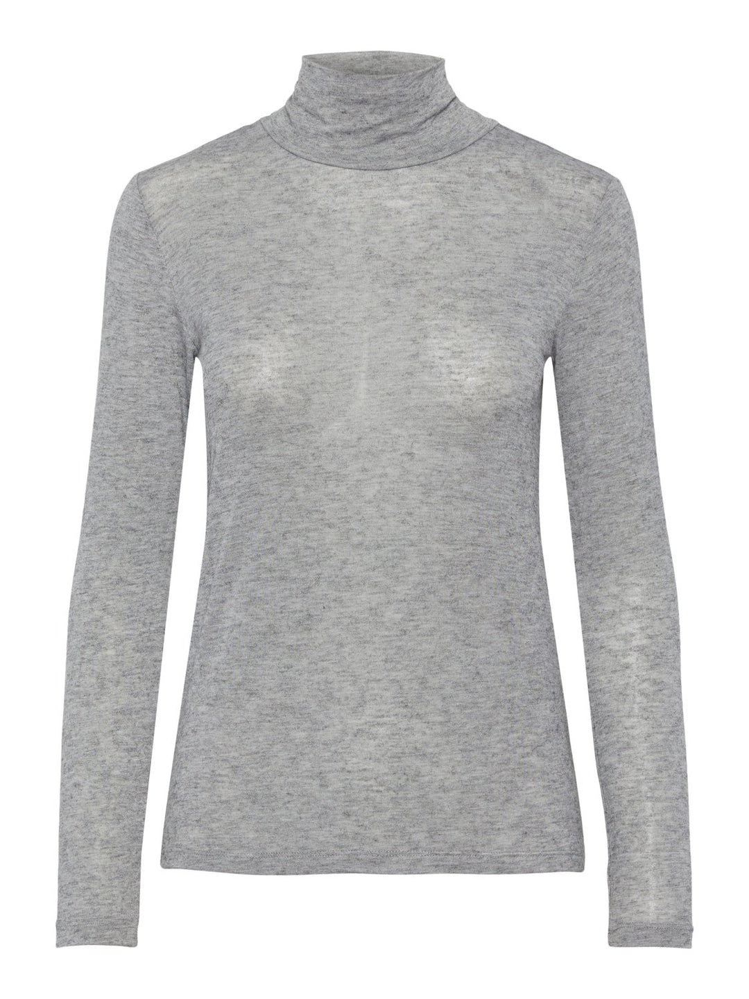 Yaswoola Ls High Neck Top Medium Grey Melange | Topper | Smuk - Dameklær på nett