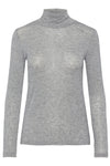 Yaswoola Ls High Neck Top Medium Grey Melange