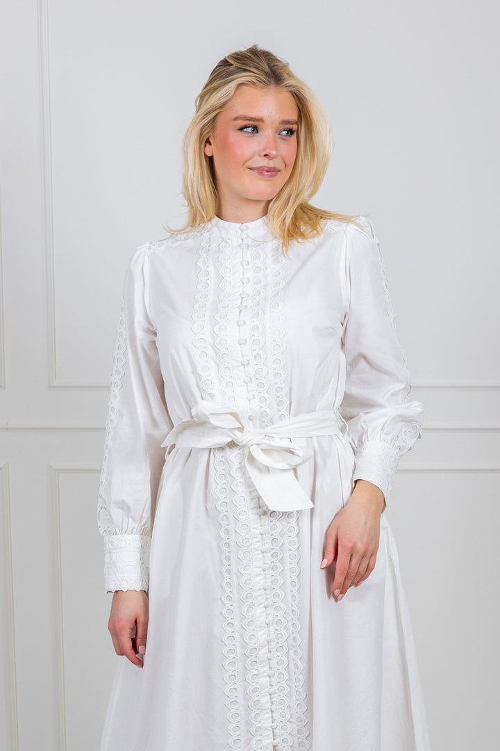 Yasyamina Ls Long Shirt Dress Star White | Kjoler | Smuk - Dameklær på nett