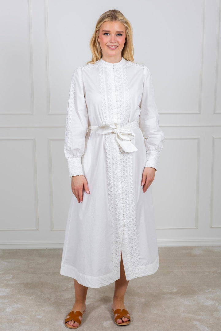 Yasyamina Ls Long Shirt Dress Star White | Kjoler | Smuk - Dameklær på nett