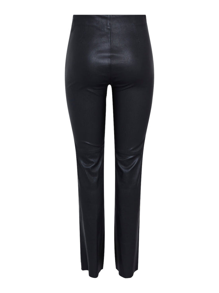 Yaszellu Bootcut Leather Pant Black | Bukser | Smuk - Dameklær på nett