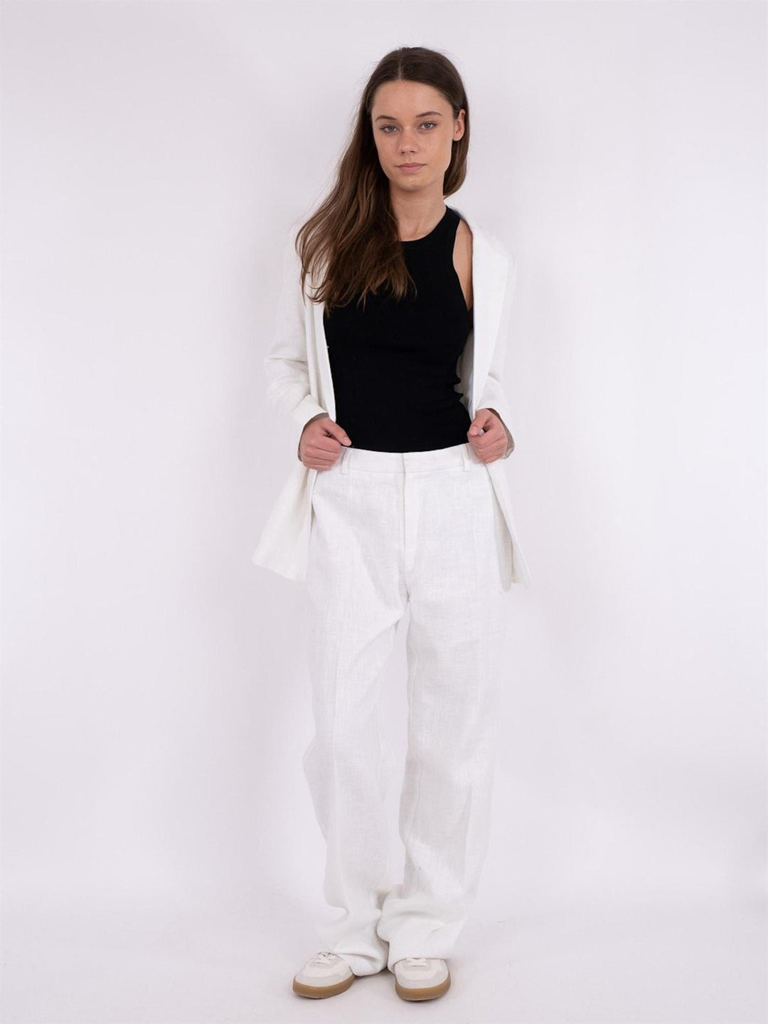 Alice Heavy Linen Pants White | Bukser | Smuk - Dameklær på nett
