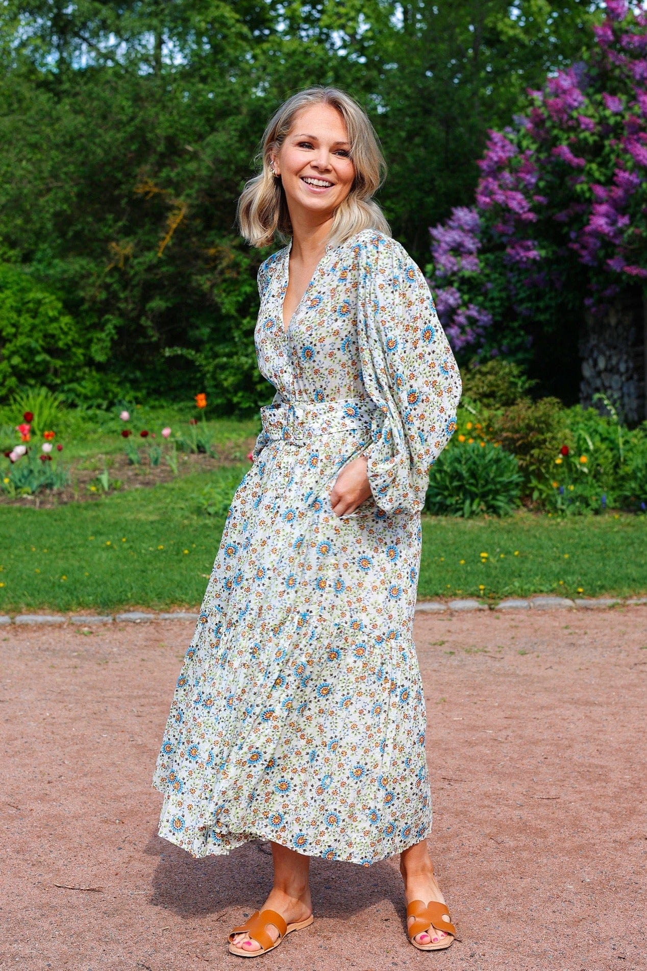 Bohemian Midi Dress Leaves By ByTiMo – Smuk - Dameklær på nett