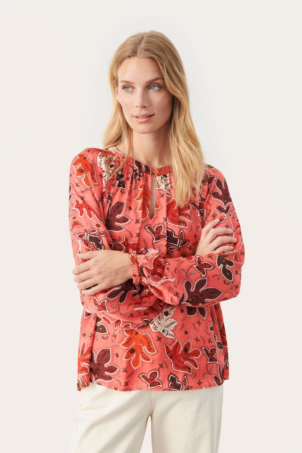 Calypso Coral Botanical Print Cesillapw Shirt | Skjorter og bluser | Smuk - Dameklær på nett