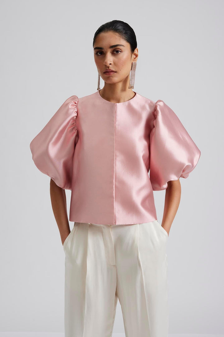 Cleo Pouf Sleeve Blouse Blush | Skjorter og bluser | Smuk - Dameklær på nett