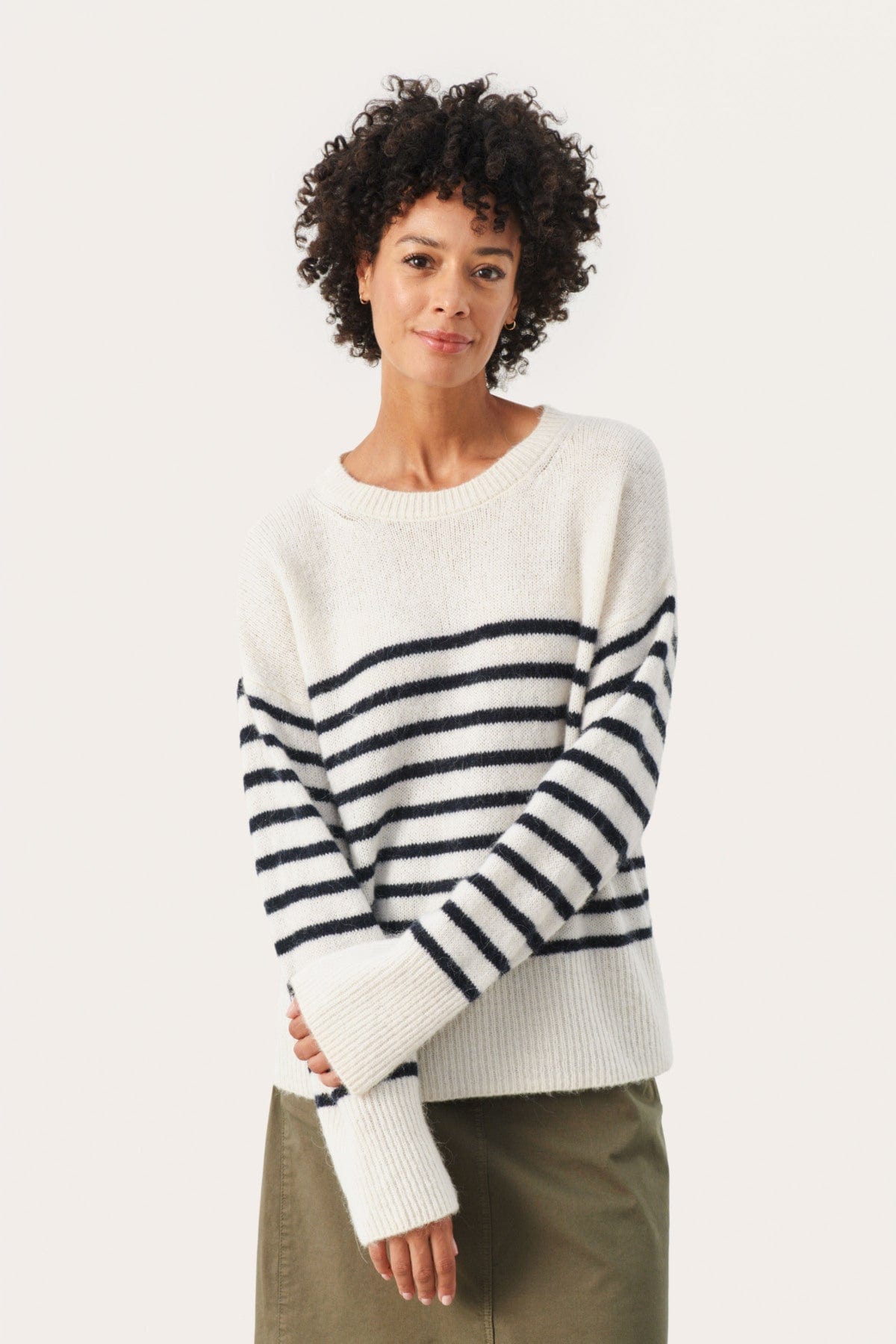 Finnleypw Pullover Whitecap Gray Stripe fra Part Two – Smuk 