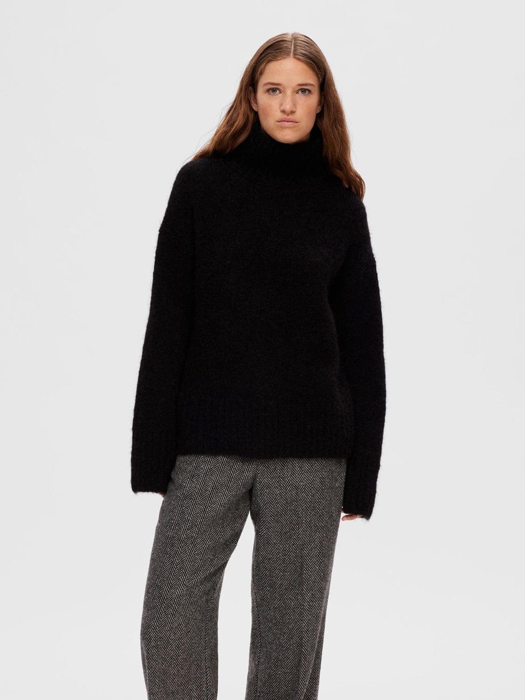 Gabella Ls Knit High-Neck W Black | Genser | Smuk - Dameklær på nett