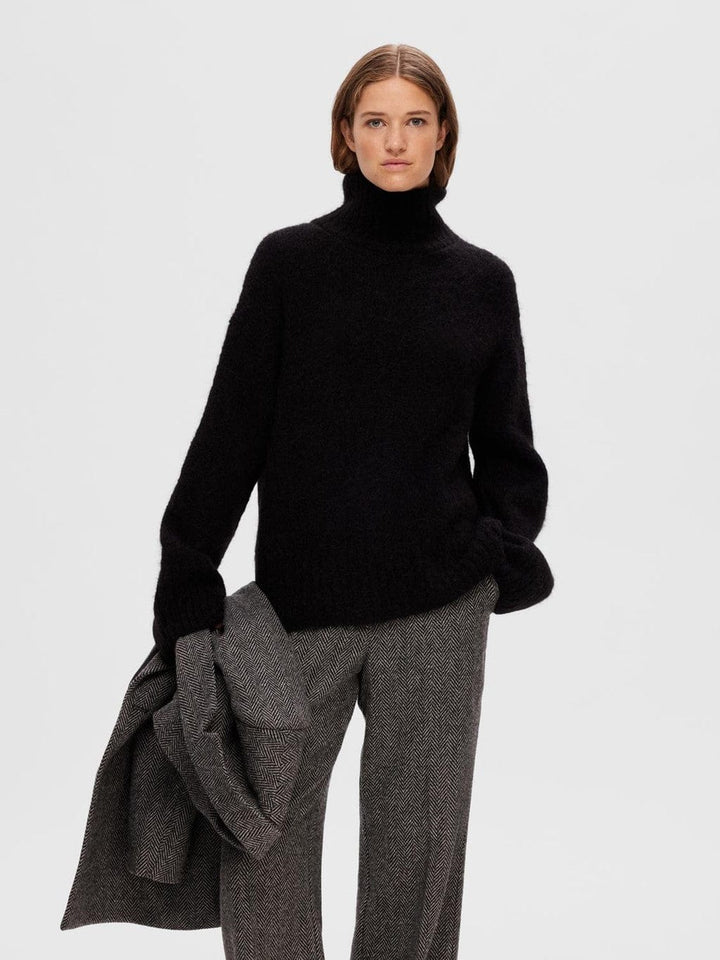 Gabella Ls Knit High-Neck W Black | Genser | Smuk - Dameklær på nett