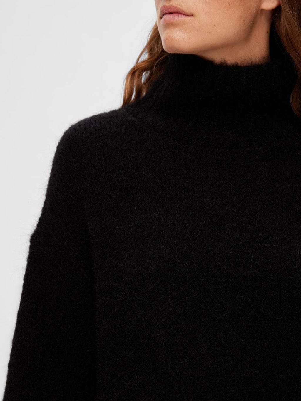 Gabella Ls Knit High-Neck W Black | Genser | Smuk - Dameklær på nett