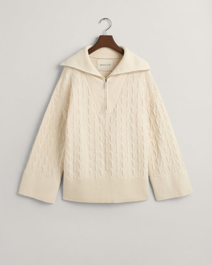 Herringbone Half Zip Cream | Genser | Smuk - Dameklær på nett